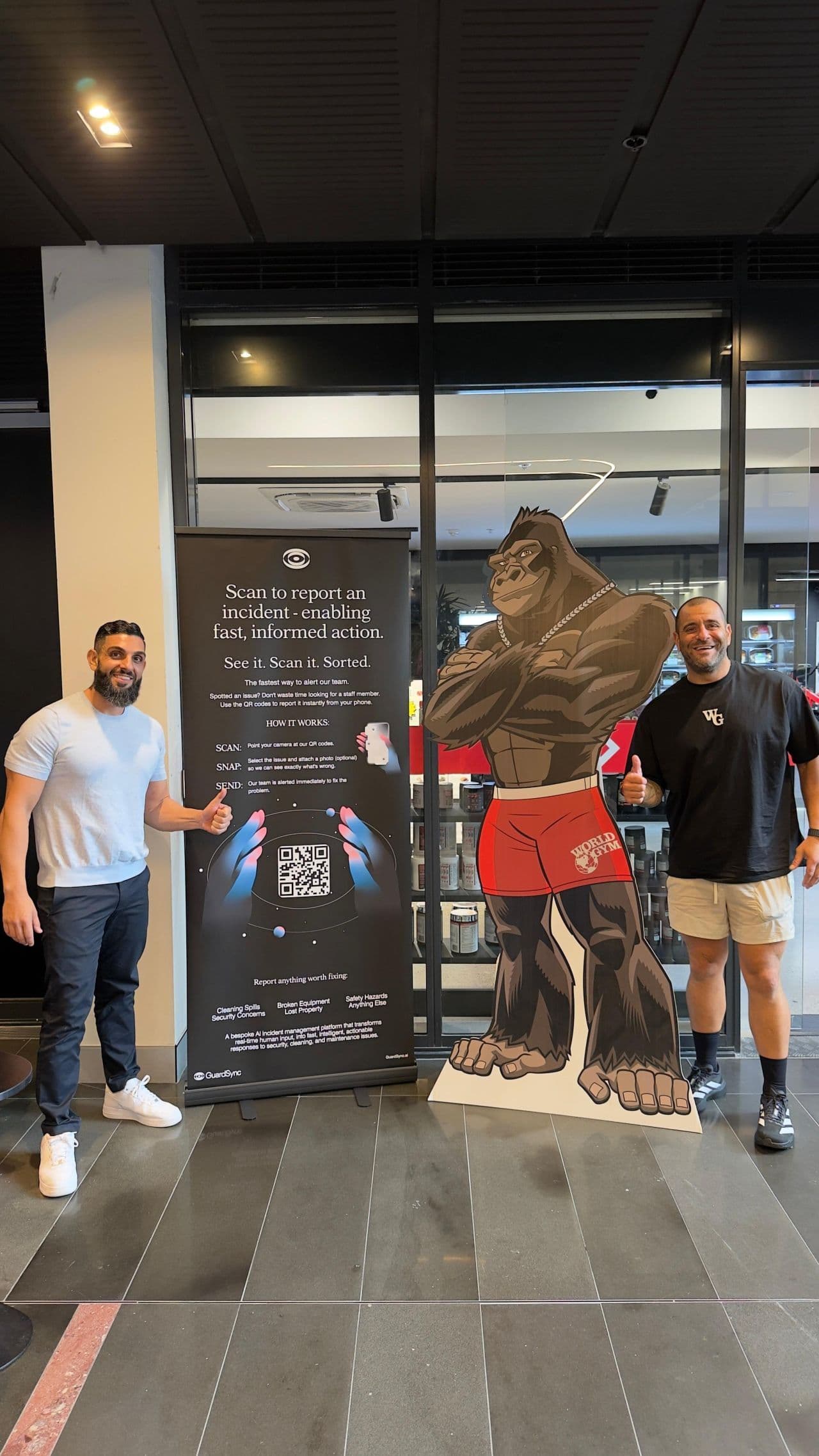 World Gym Macquarie Park — GuardSync QR code deployment